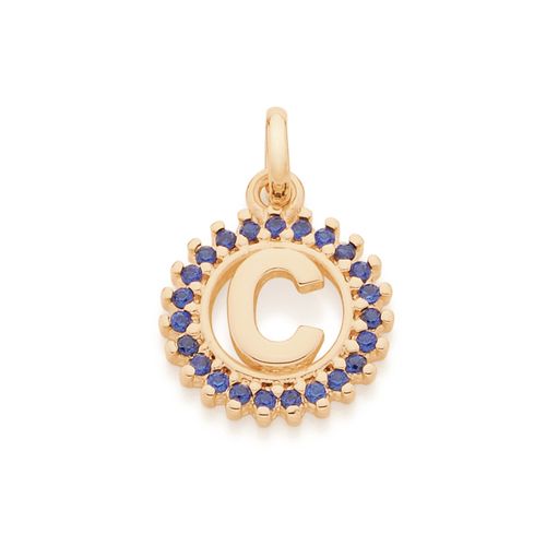 GOLD PENDANT WITH ZIRCONIA-LETTER C