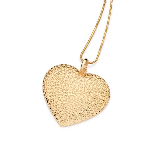 GOLD HEART BUTTON PENDANT