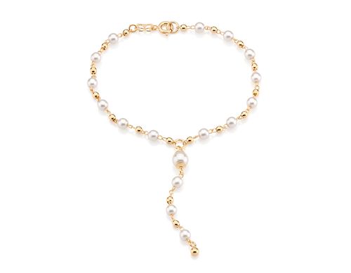 GOLD BRACELET WITH PEARL