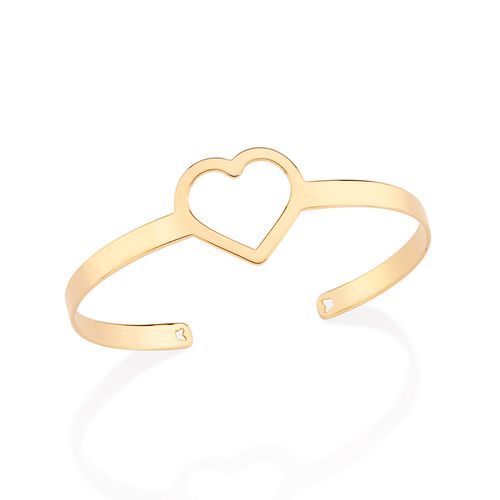 GOLD HOLLOW HEART CUFF BRACELET