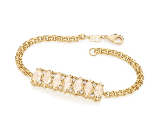 GOLD BRACELET WITH CRYSTAL AND ZIRCONIA