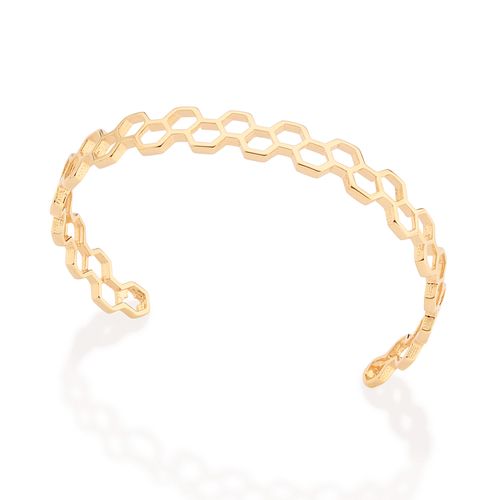 GOLD HONEY COMB CUFF BRACELET