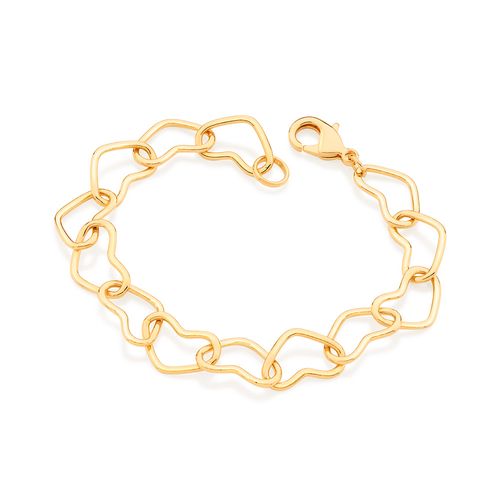 GOLD HOLLOW HEART LINK BRACELET