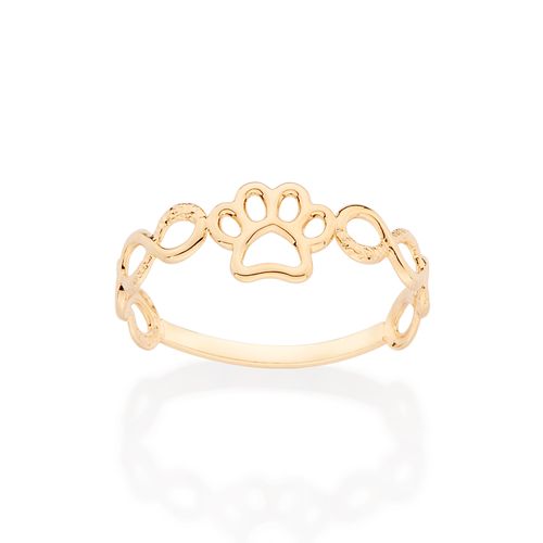 GOLD PUPPY PAW RING