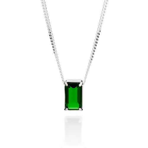 SILVER 925 MEN'S EMERALD PENDANT