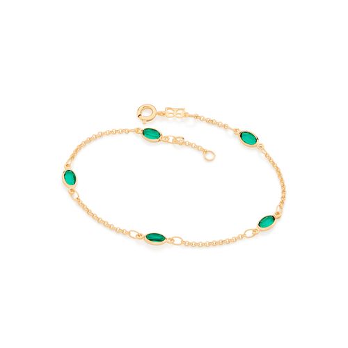 GOLD ALTERNATING BRACELET IN GREEN