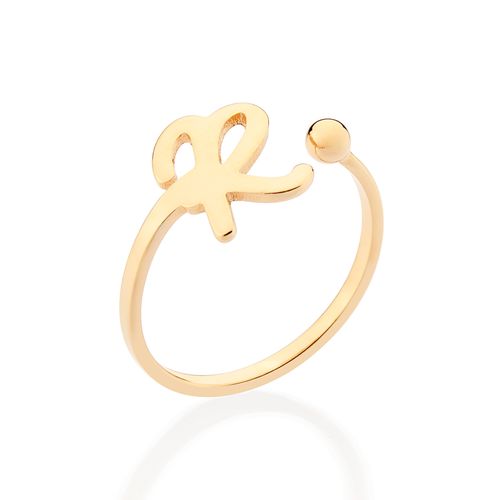 GOLD CURSIVE INITIAL RING-LETTER R