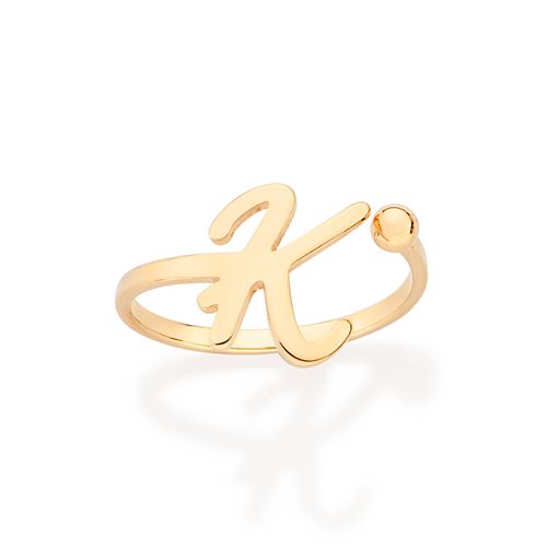 GOLD CURSIVE INITIAL RING-LETTER K