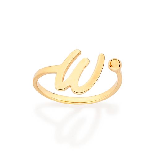 GOLD CURSIVE INITIAL RING-LETTER W