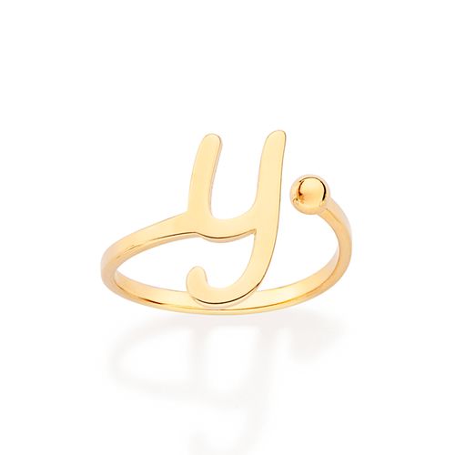 GOLD CURSIVE INITIAL RING-LETTER Y