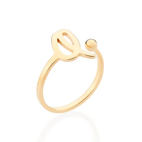 GOLD CURSIVE INITIAL RING-LETTER Q