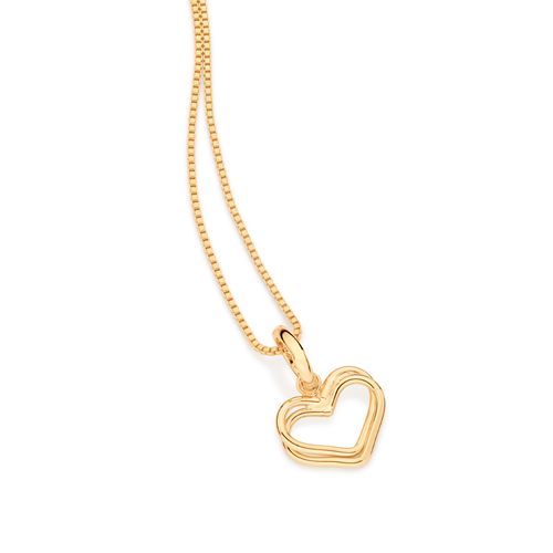 GOLD DOUBLE HEART HOLLOW PENDANT