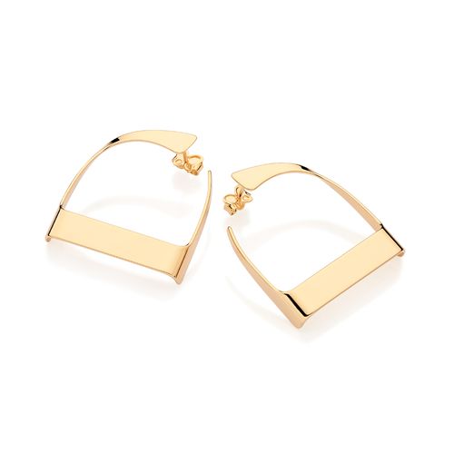 GOLD BUCKLE HOOP EARRINGS