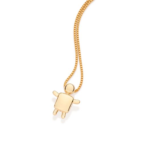 GOLD BOY STICK FIGURE PENDANT