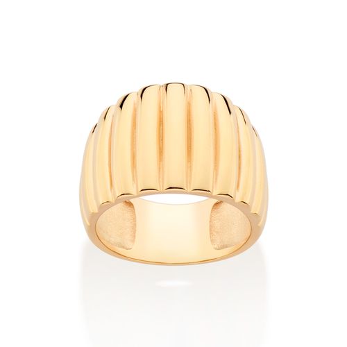 GOLD WAVED THICK RING