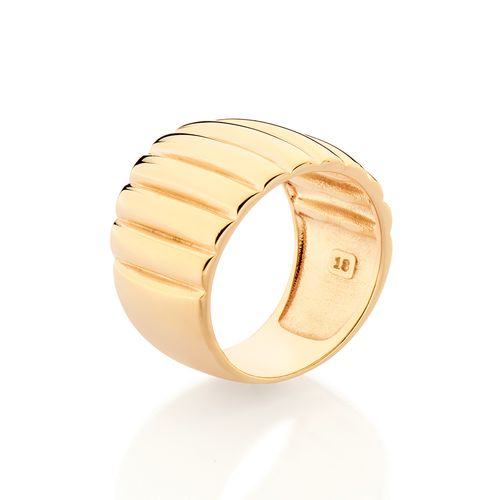 GOLD WAVED THICK RING