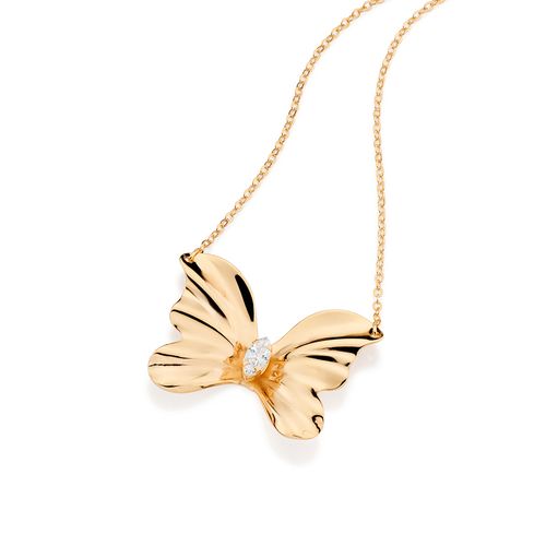 GOLD STUDDED BUTTERFLY MAXI NECKLACE