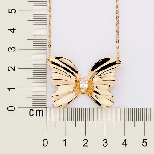 GOLD STUDDED BUTTERFLY MAXI NECKLACE