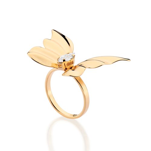 GOLD STUDDED BUTTERFLY MAXI RING