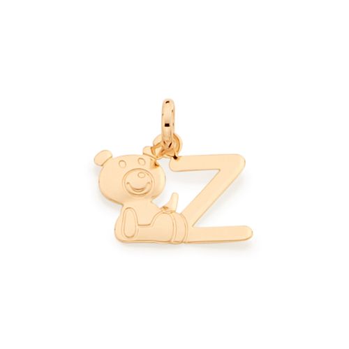 GOLD TEDDY BEAR LETTER PENDANT -LETTER Z