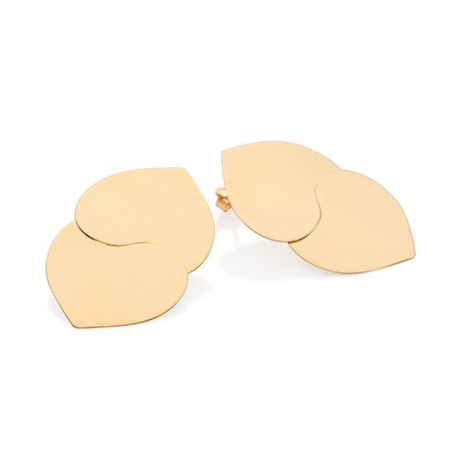 GOLD BACK TO BACK HEART EARRINGS