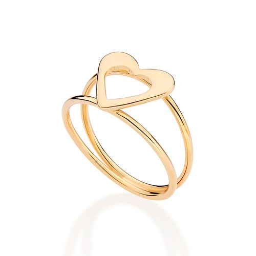 GOLD MODERN HOLLOW HEART RING