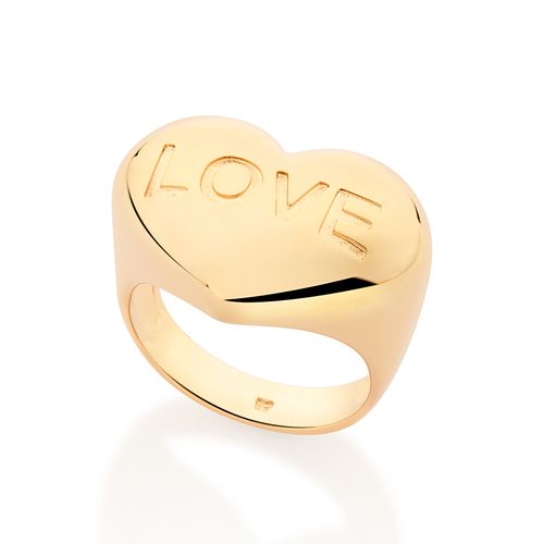 GOLD LOVE HEART RING