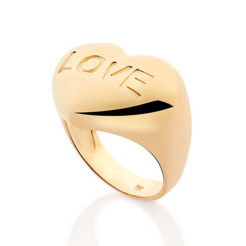 GOLD LOVE HEART RING