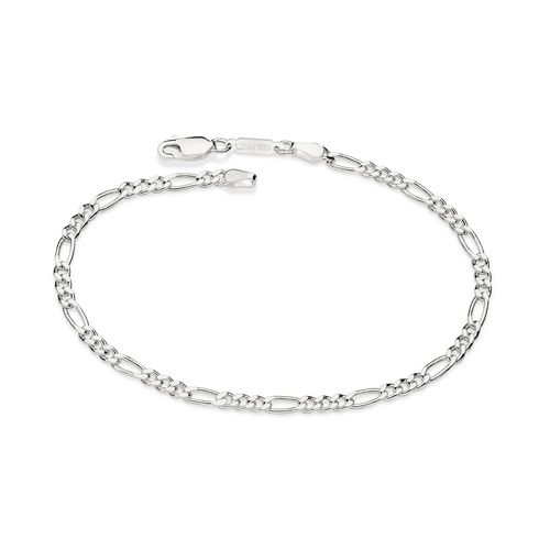 SILVER FIGARO LINK BRACELET MEDIUM