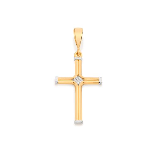 GOLD DOUBLE TONE CROSS MEN’S PENDANT