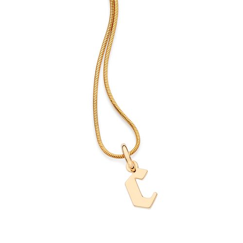 GOLD SCRIPT LETTER PENDANT-LETTER C