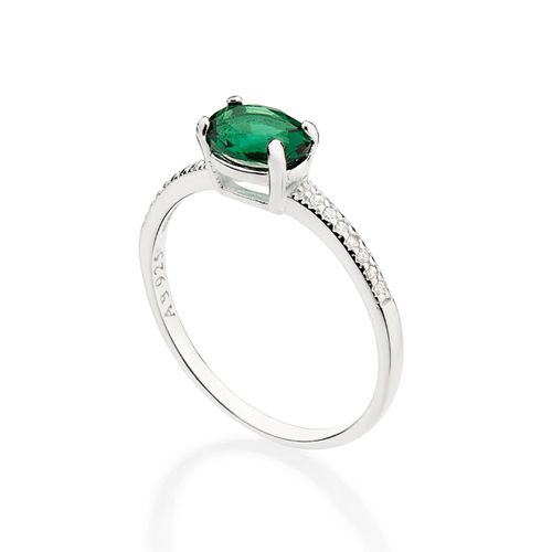 SILVER 925 GREEN LIGHTS RING