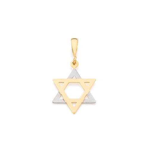 GOLD PENDANT WITH RHODIUM