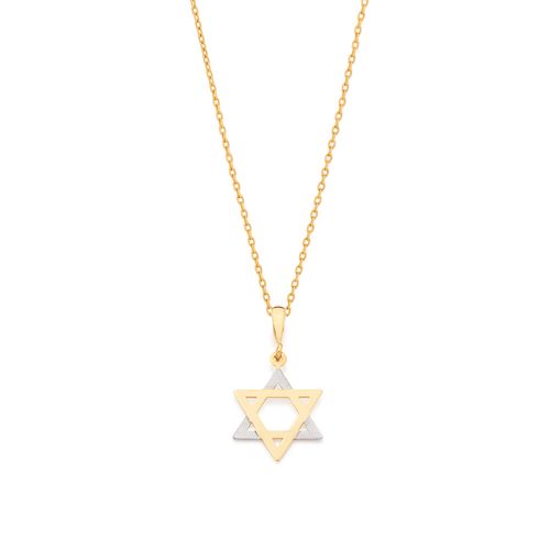 GOLD PENDANT WITH RHODIUM