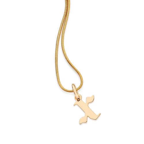 GOLD SCRIPT LETTER PENDANT-LETTER X