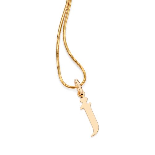 GOLD SCRIPT LETTER PENDANT-LETTER J