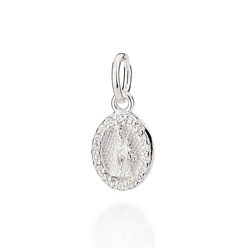 SILVER 925 OUR LADY OF CARMEL OVAL PENDANT