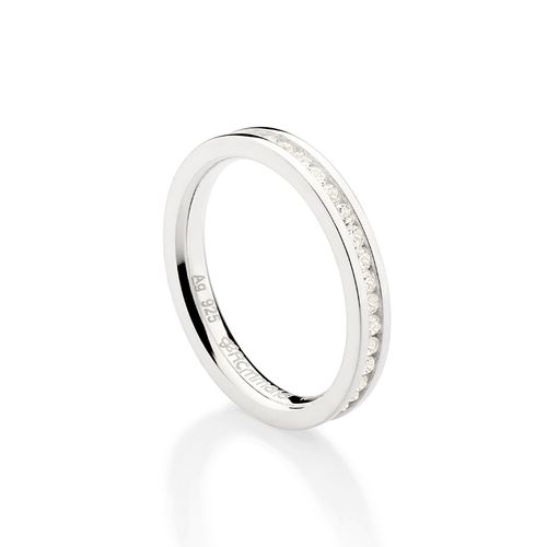 SILVER 925 STUDDED WEDDING BAND IN WHITE