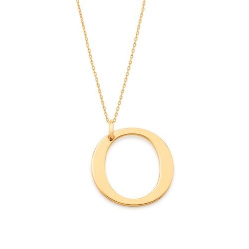 GOLD TRADITIONAL LETTER PENDANT -LETTER O