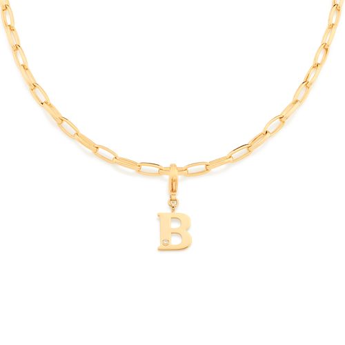 GOLD MODERN LETTER PENDANT -LETTER B