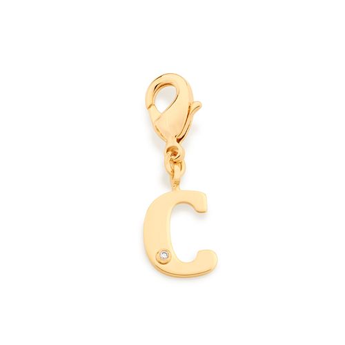 GOLD MODERN LETTER PENDANT -LETTER C