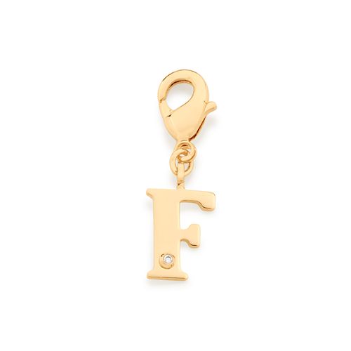 GOLD MODERN LETTER PENDANT -LETTER F