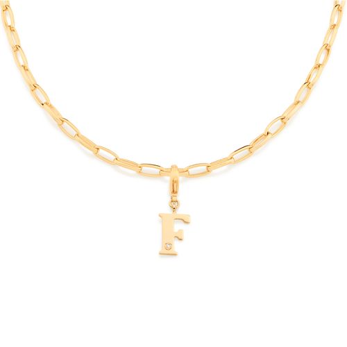 GOLD MODERN LETTER PENDANT -LETTER F