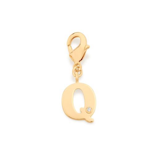 GOLD MODERN LETTER PENDANT -LETTER Q