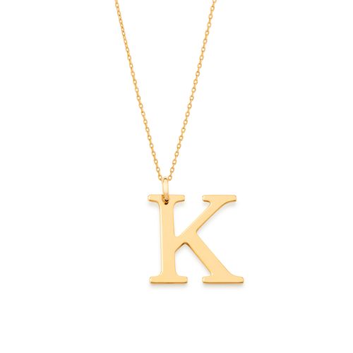 GOLD TRADITIONAL LETTER PENDANT -LETTER K