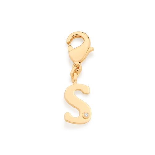 GOLD MODERN LETTER PENDANT -LETTER S