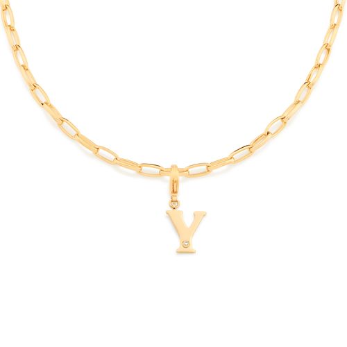 GOLD MODERN LETTER PENDANT -LETTER Y