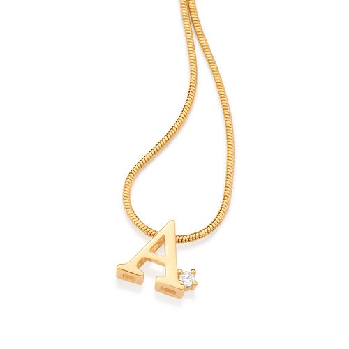 GOLD SPARKLE LETTER PENDANT-LETTER A