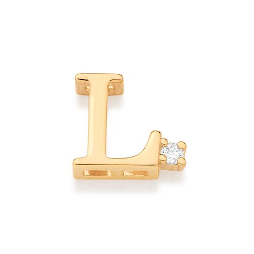 GOLD SPARKLE LETTER PENDANT-LETTER L