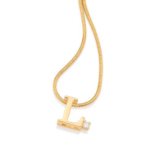 GOLD SPARKLE LETTER PENDANT-LETTER L